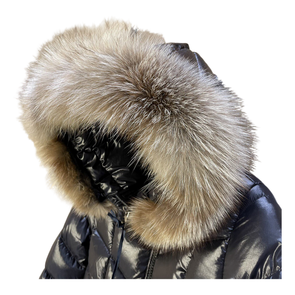 Moncler Fulmarus Chevron-Quilted Hooded Puffer Coat – Black Geometric Quilt Premium Down