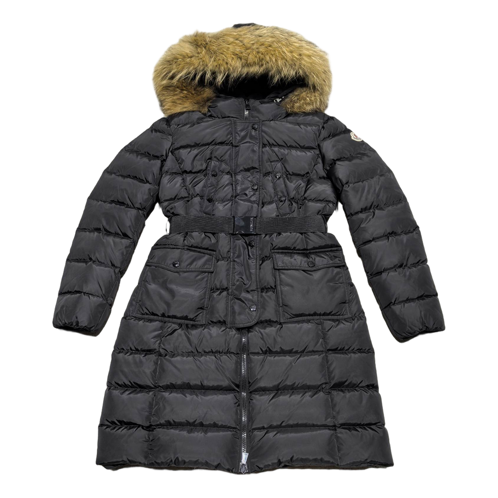 Moncler Four-Pocket Fur-Trim Hooded Long Puffer Coat – Black Utility Luxury Premium Down