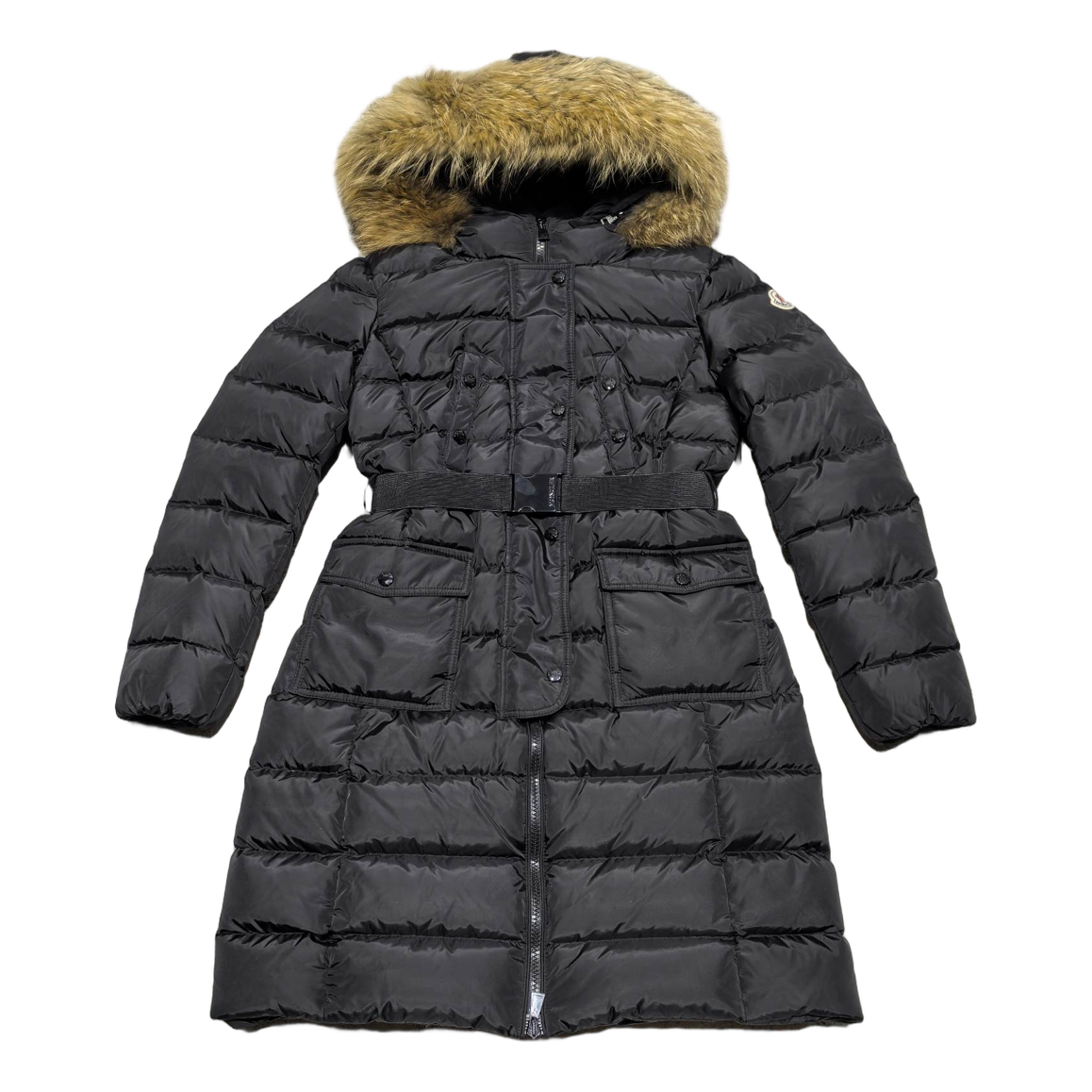 Moncler Four-Pocket Fur-Trim Hooded Long Puffer Coat – Black Utility Luxury Premium Down