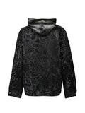 BREATH faux-leather hooded jacket