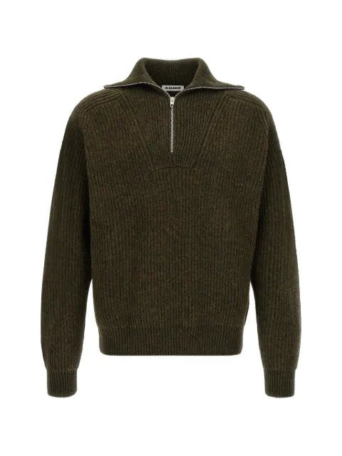 Jil Sander ribbed half-zip sweater