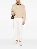 Malo button-fastening ribbed-collar knit