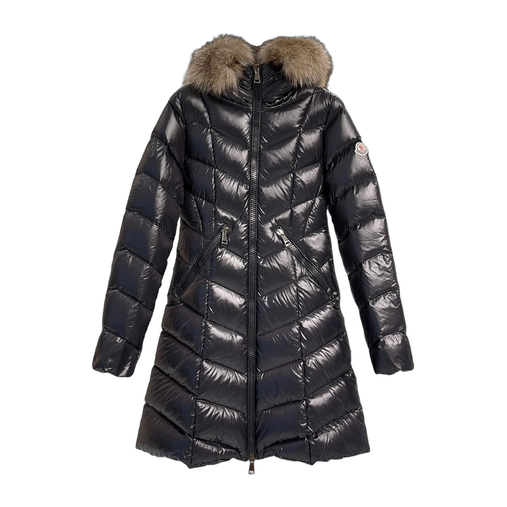 Moncler Fulmarus Chevron-Quilted Fur-Trim Long Coat – Chevron Quilt Fur Trim Premium Down