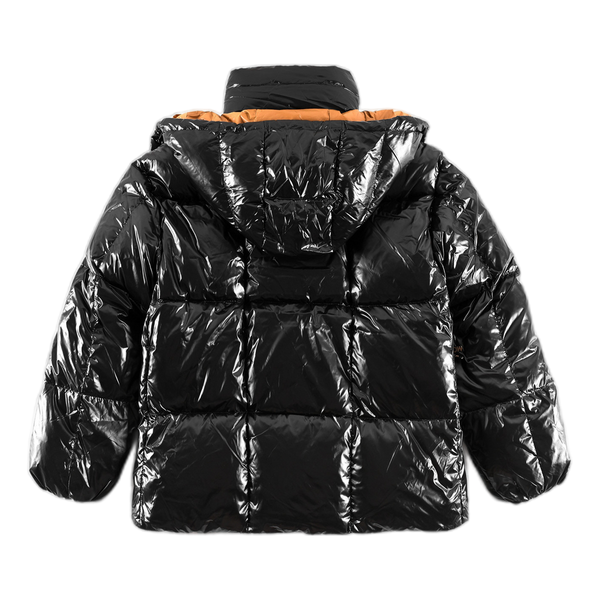 Moncler Copper-Lined Glossy Short Puffer Jacket – Black Copper Lining Glossy Shell
