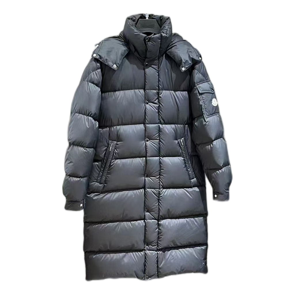 Moncler Hanoverian Hooded Long Puffer Coat – Black Full Coverage