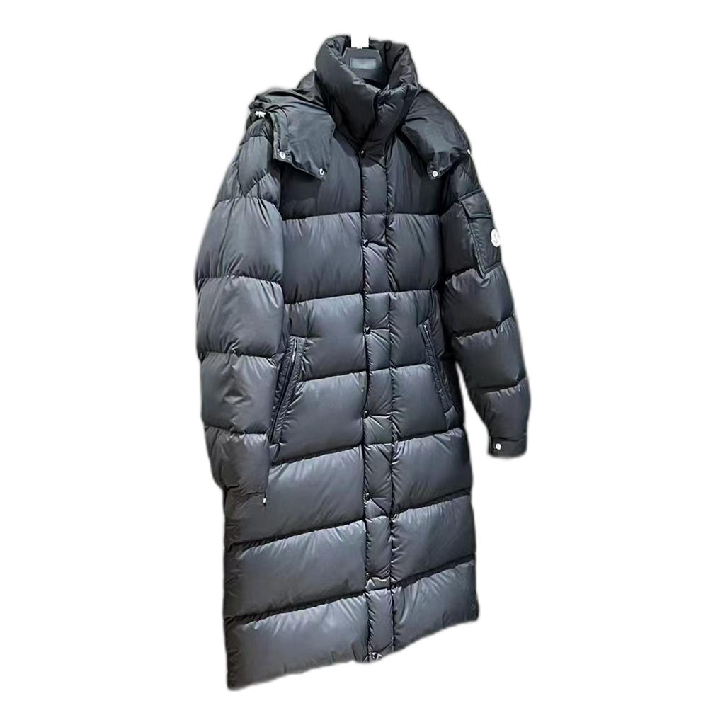 Moncler Hanoverian Hooded Long Puffer Coat – Black Full Coverage