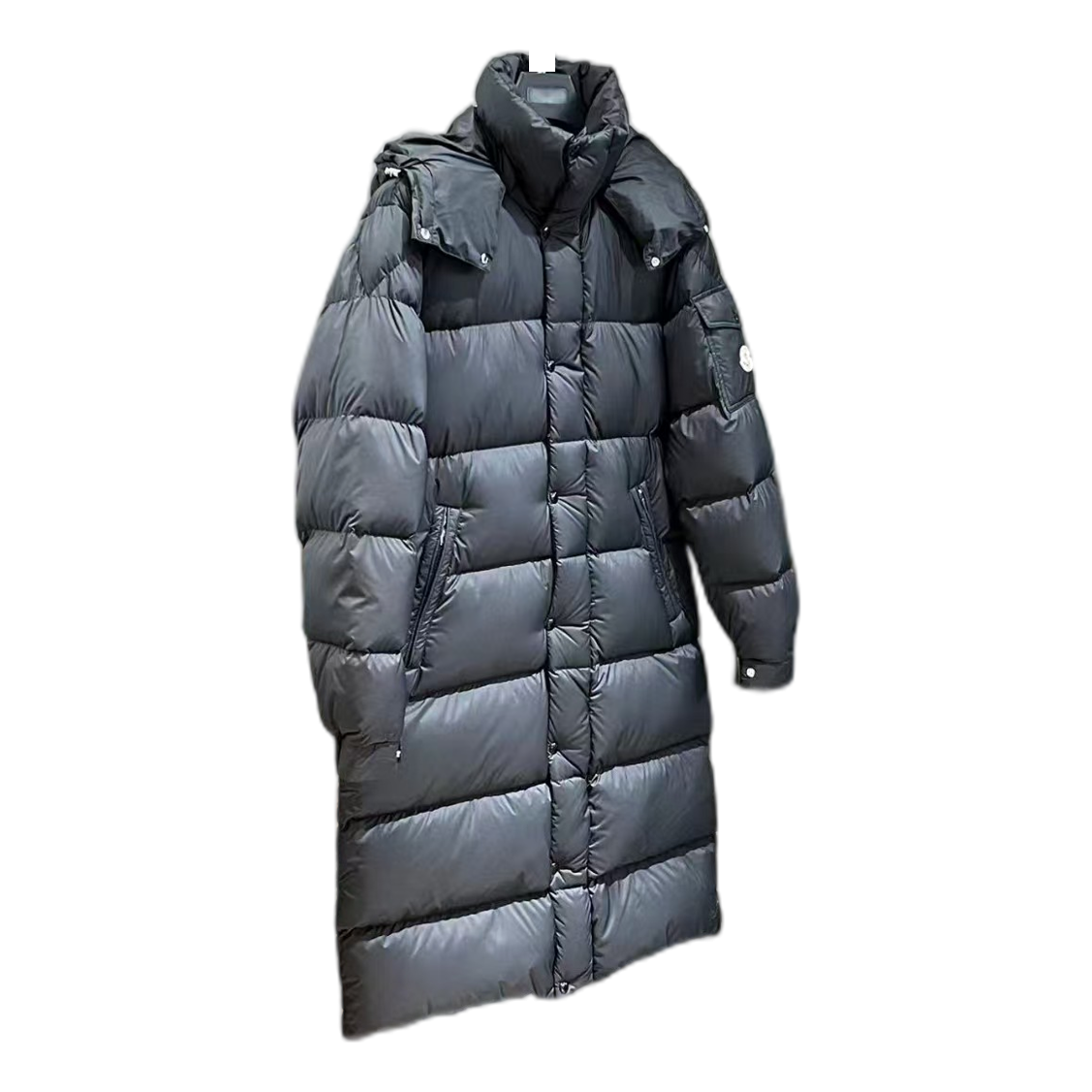 Moncler Hanoverian Hooded Long Puffer Coat – Black Full Coverage