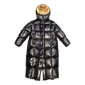 Moncler Gold-Lined Glossy Long Puffer Coat – Black Gold Interior Premium Down
