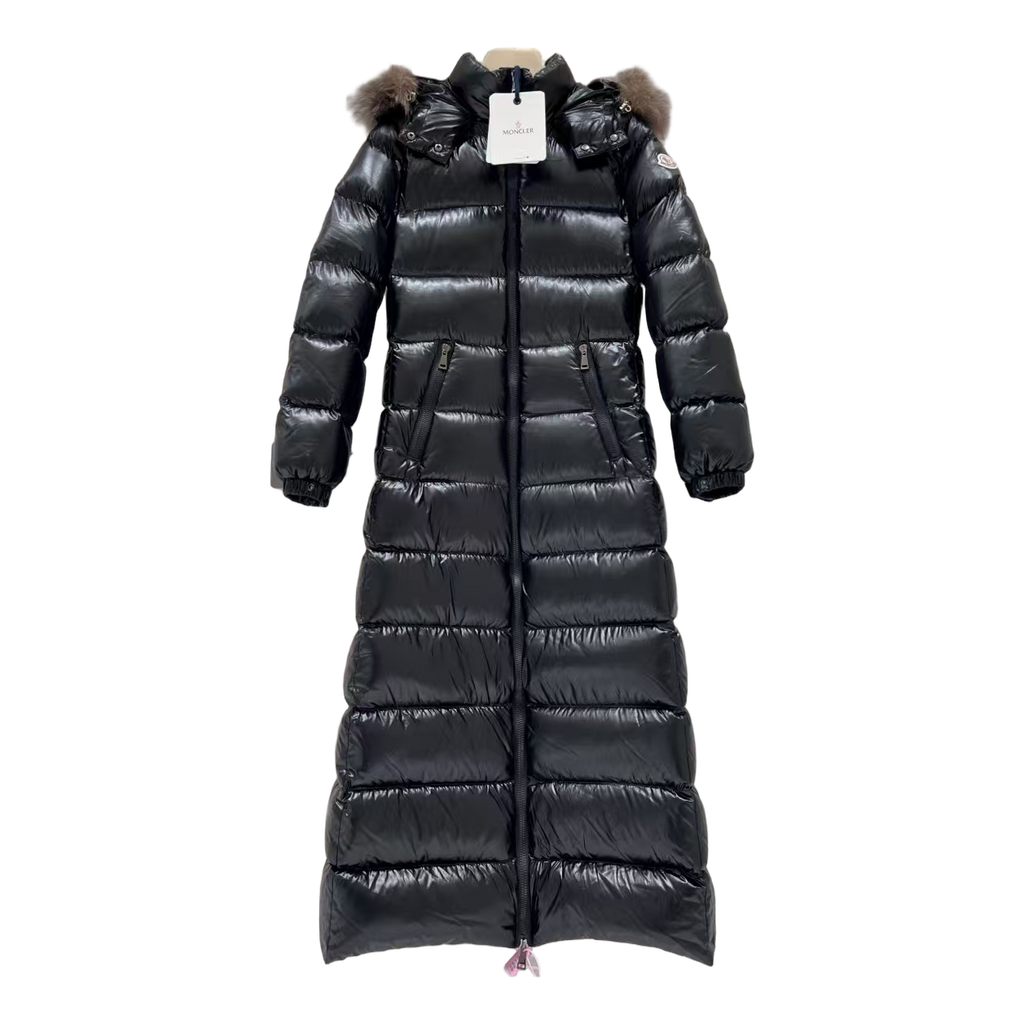 Moncler Hudson Fur-Trim Long Puffer Coat – Statement Coat Premium Down