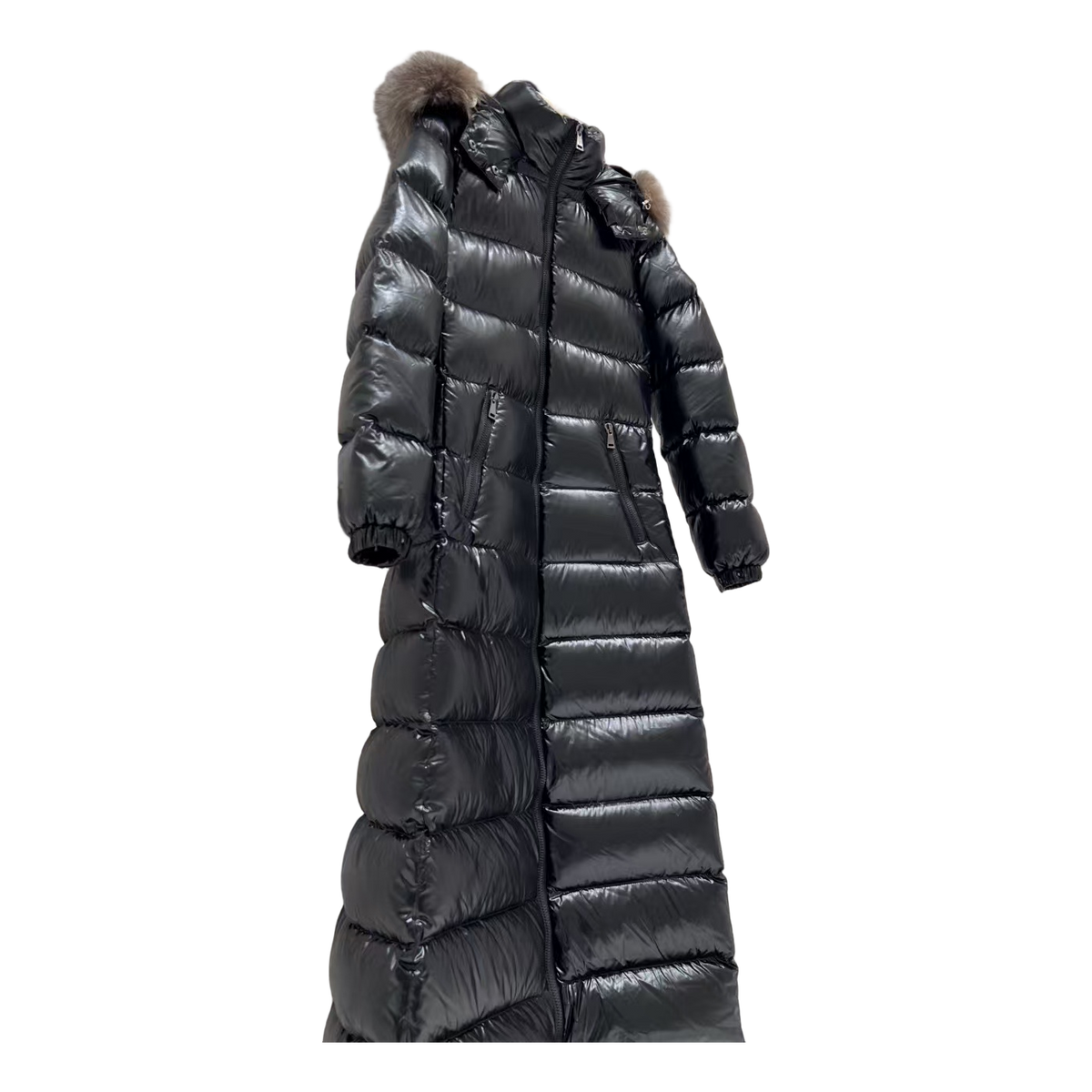 Moncler Hudson Fur-Trim Long Puffer Coat – Statement Coat Premium Down