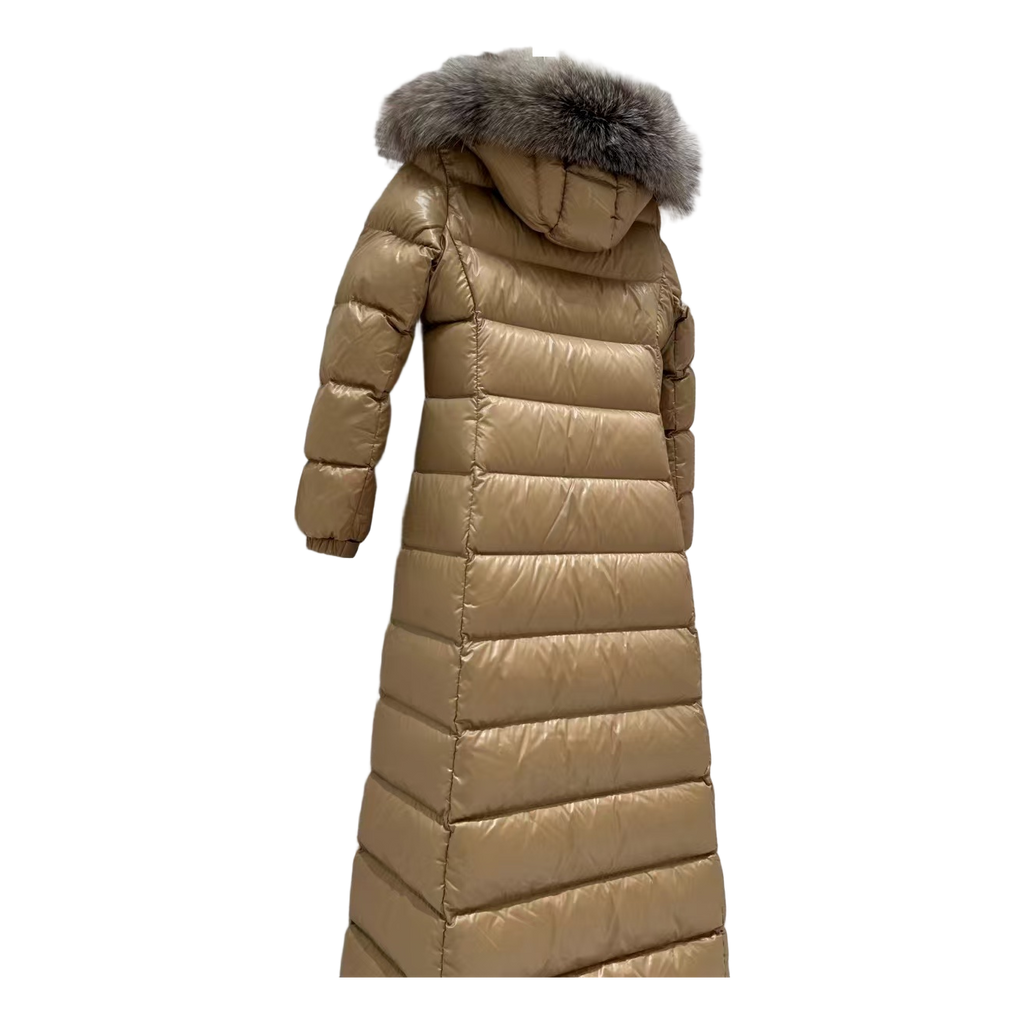 Moncler Hudson Fur-Trim Long Puffer Coat – Premium Down Opulent