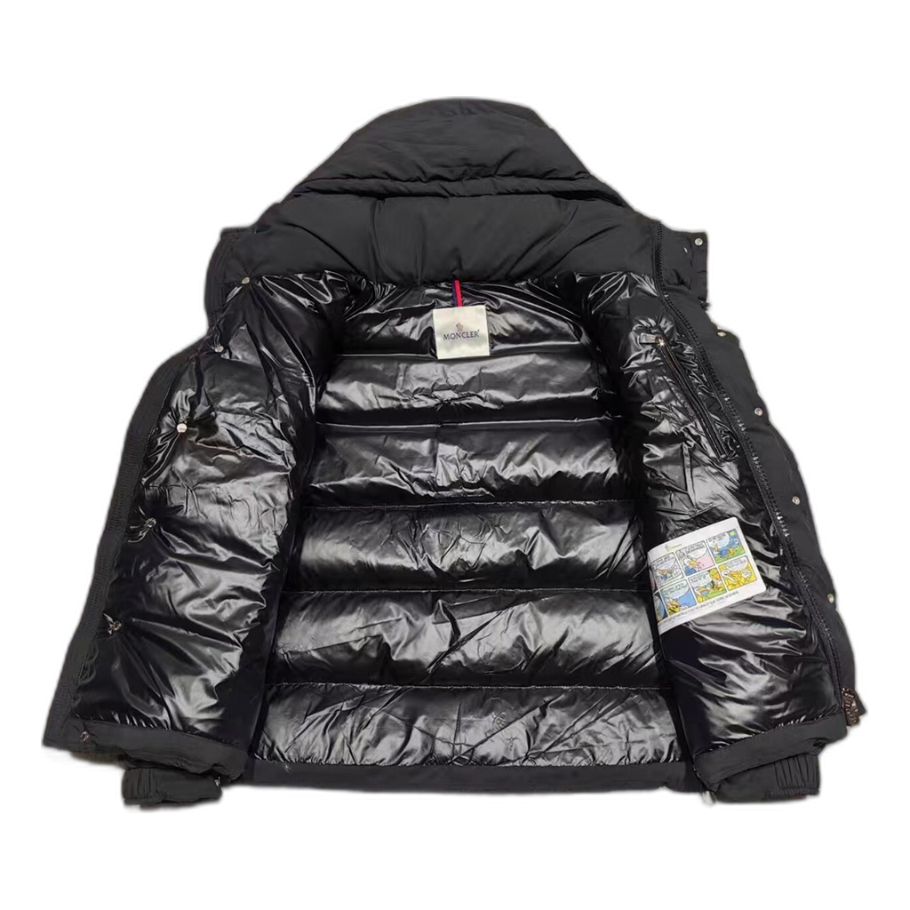 Moncler Maya Matte Hooded Puffer Jacket – Black Iconic Style