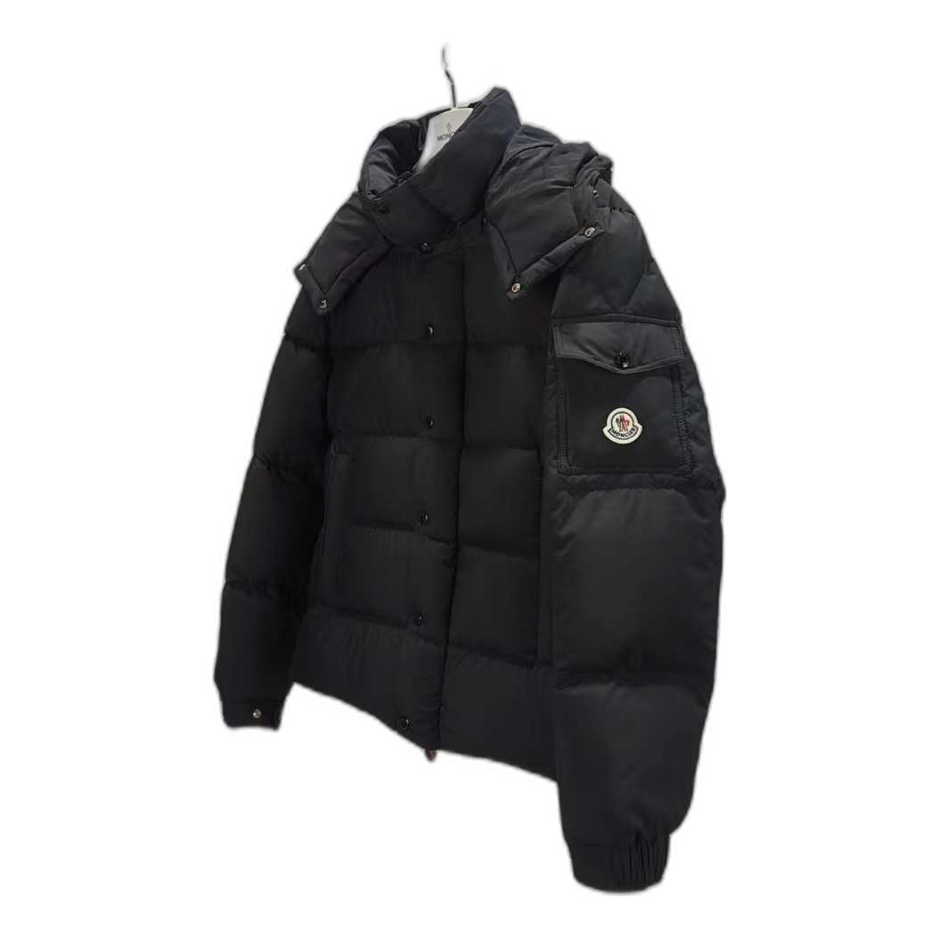 Moncler Maya Matte Hooded Puffer Jacket – Black Iconic Style