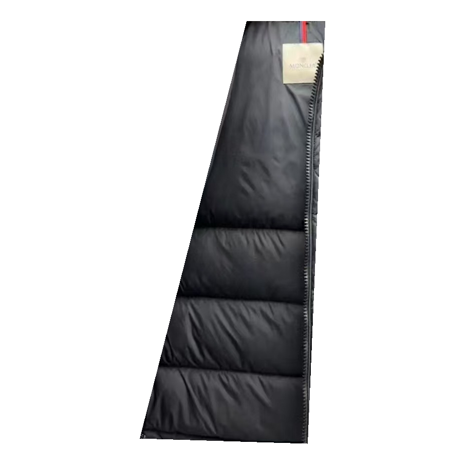 Moncler Fur-Trim Hooded Puffer Jacket – Black Full Length Premium Down