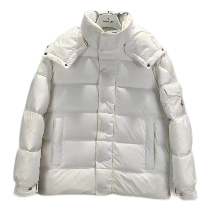 Moncler Matte Snap-Front Hooded Puffer Jacket – Luxury Down