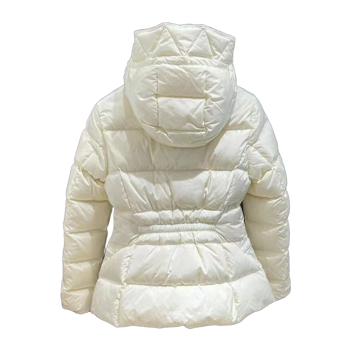 Moncler Fitted Hooded Short Puffer Jacket – Ivory Cropped Fitted Premium Down