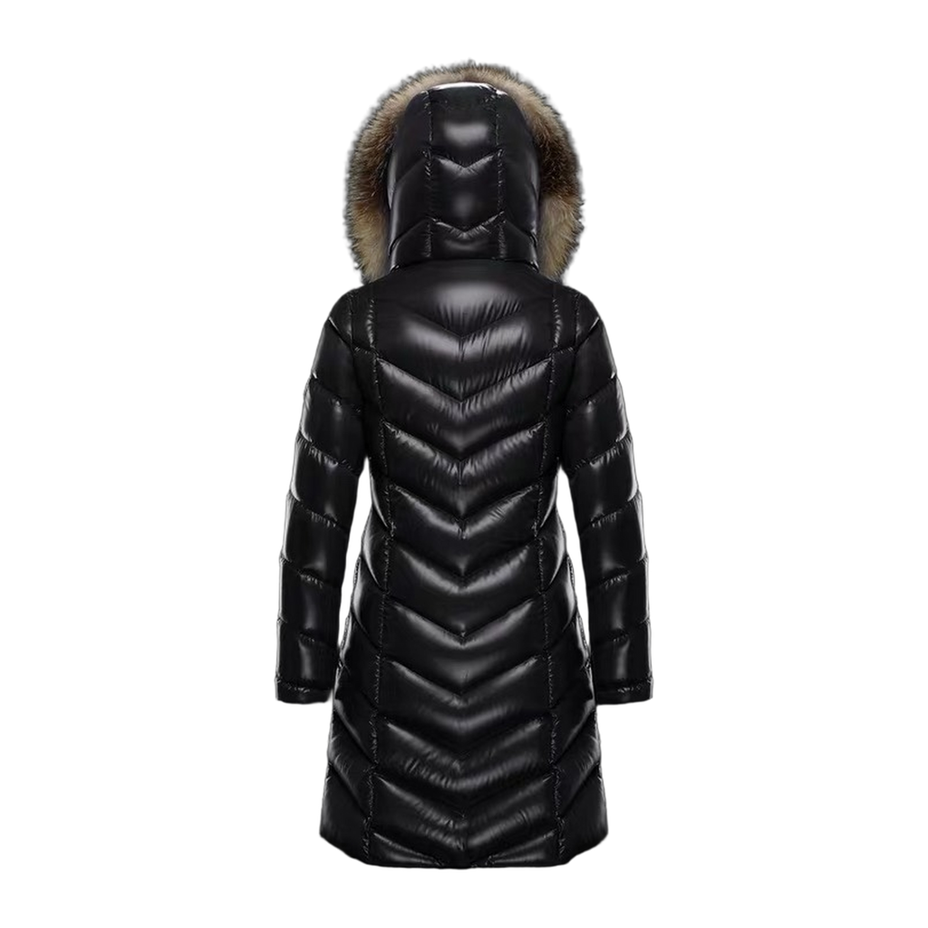 Moncler Fulmarus Chevron-Quilted Fur-Trim Long Coat – Chevron Quilt Fur Trim Premium Down