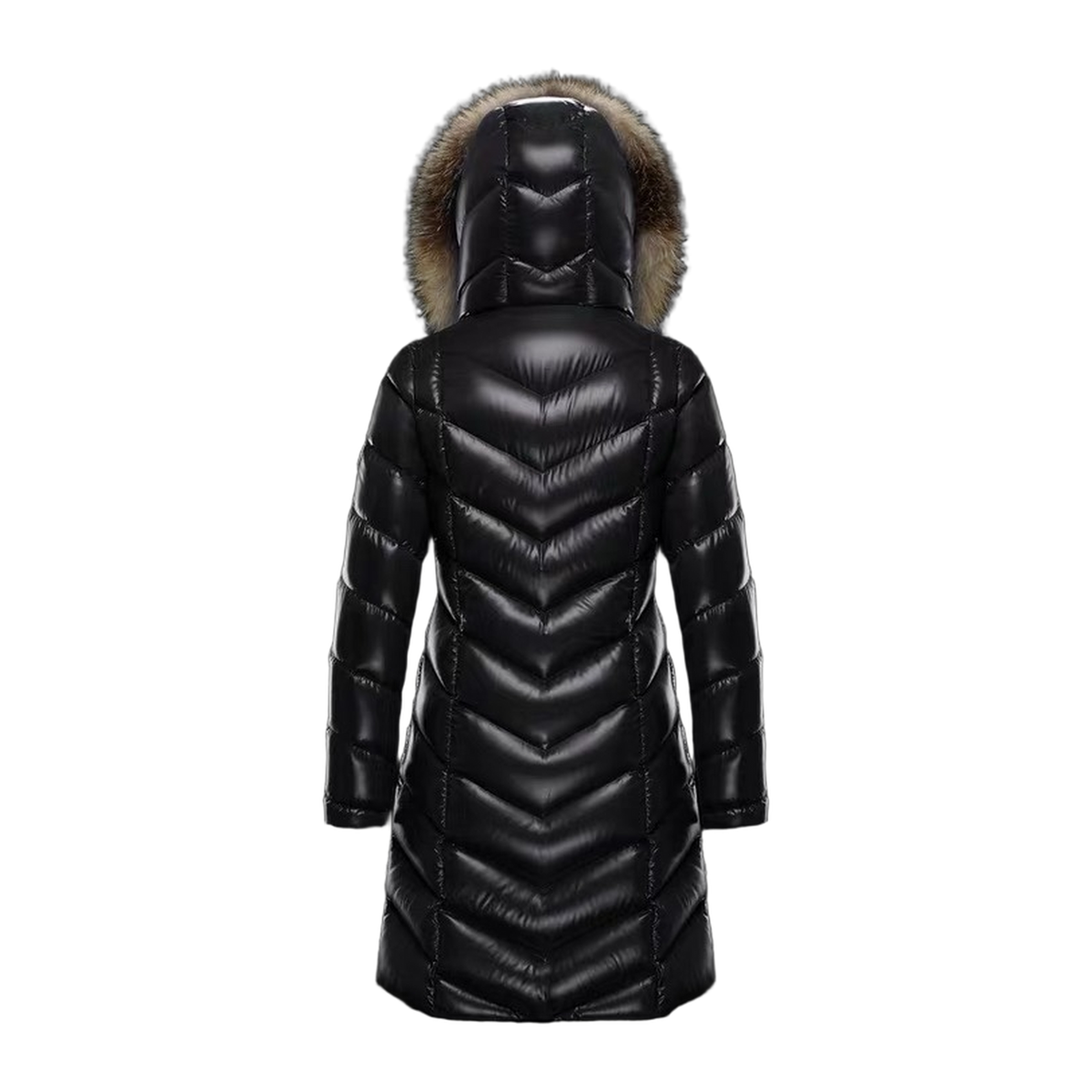 Moncler Fulmarus Chevron-Quilted Fur-Trim Long Coat – Chevron Quilt Fur Trim Premium Down