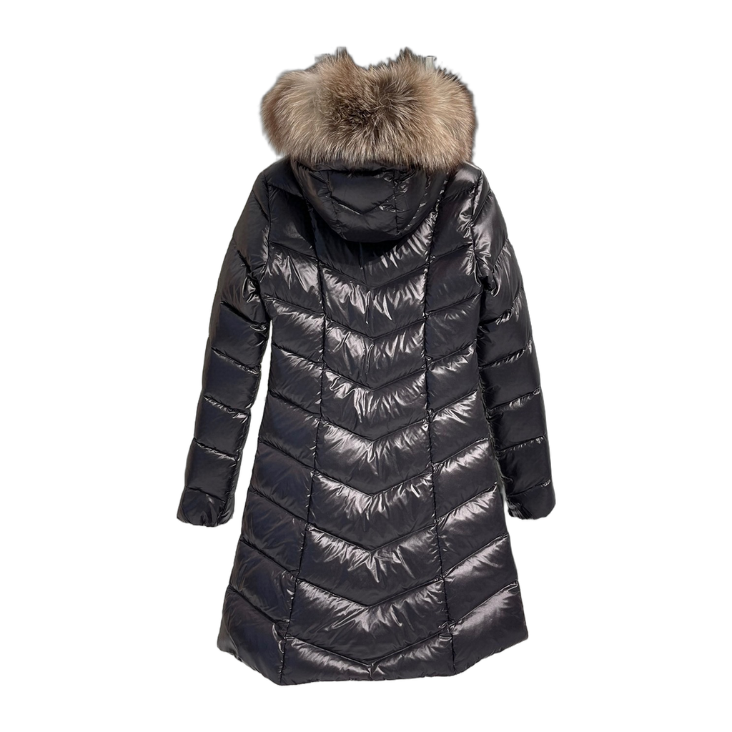 Moncler Fulmarus Chevron-Quilted Fur-Trim Long Coat – Chevron Quilt Fur Trim Premium Down
