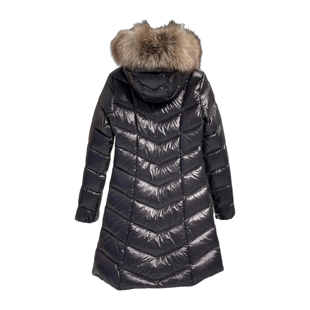 Moncler Fulmarus Chevron-Quilted Fur-Trim Long Coat – Chevron Quilt Fur Trim Premium Down