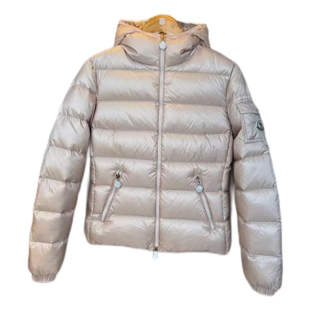 Moncler Gles Glossy Hooded Puffer Jacket – Light-Catching Shell Premium Down