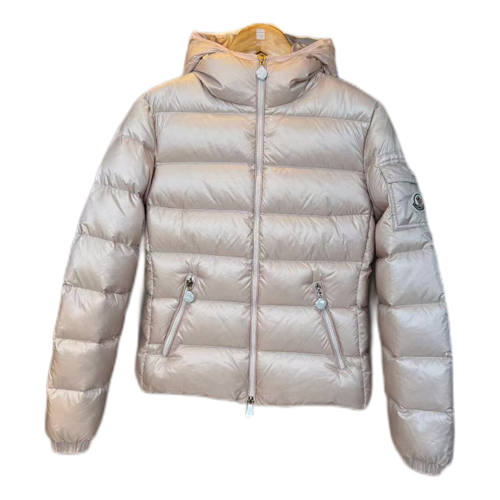 Moncler Gles Glossy Hooded Puffer Jacket – Light-Catching Shell Premium Down