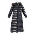 Moncler Glossy Fur-Trim Hooded Long Puffer Coat – Glossy Shell Premium Down