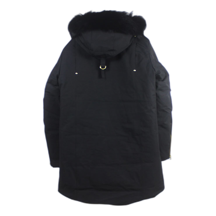 Moose Knuckles Stag Lake Parka – Gold Trim & Fur Hood in Black