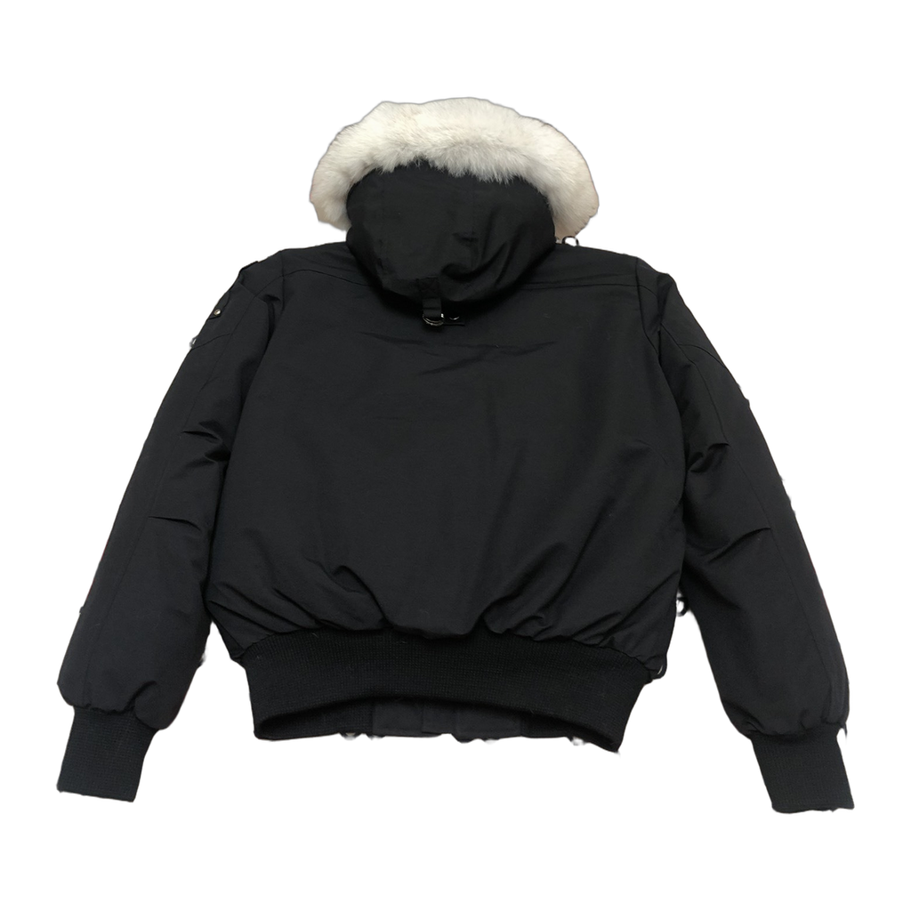Moose Knuckles Men's Ballistic Shearling-Trim Bomber Jacket – Black