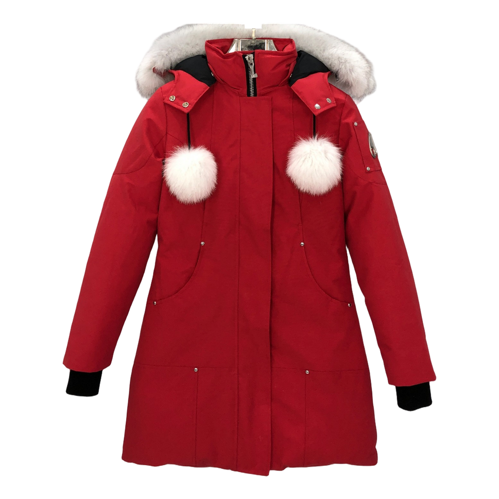 Moose Knuckles Stirling Pom-Pom Parka – White Fur Edition