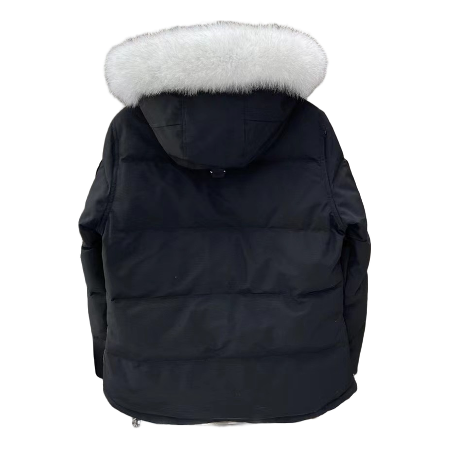 Moose Knuckles Chest-Zip Fur-Trim Hooded Puffer Jacket – Coyote Fur Hood