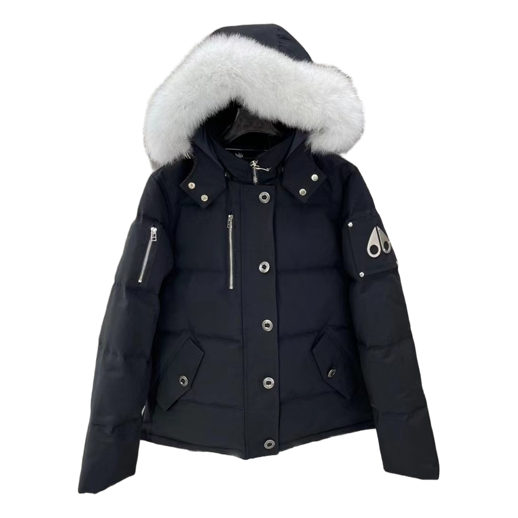 Moose Knuckles Chest-Zip Fur-Trim Hooded Puffer Jacket – Coyote Fur Hood
