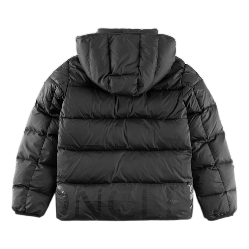 Moncler Contrast-Lined Logo-Hood Puffer Jacket – Black Logo Hood Contrast Lining Premium Down