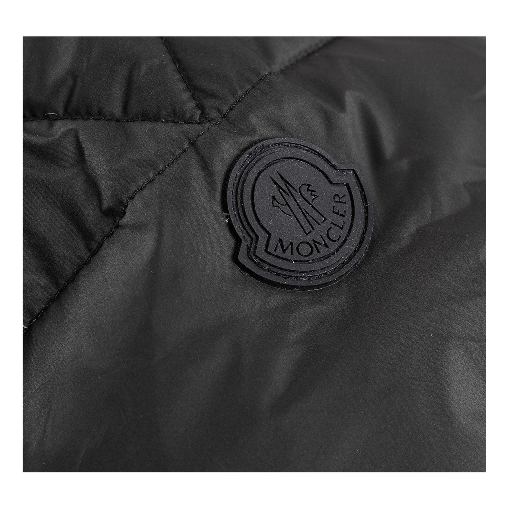 Moncler Contrast-Lined Logo-Hood Puffer Jacket – Black Logo Hood Contrast Lining Premium Down