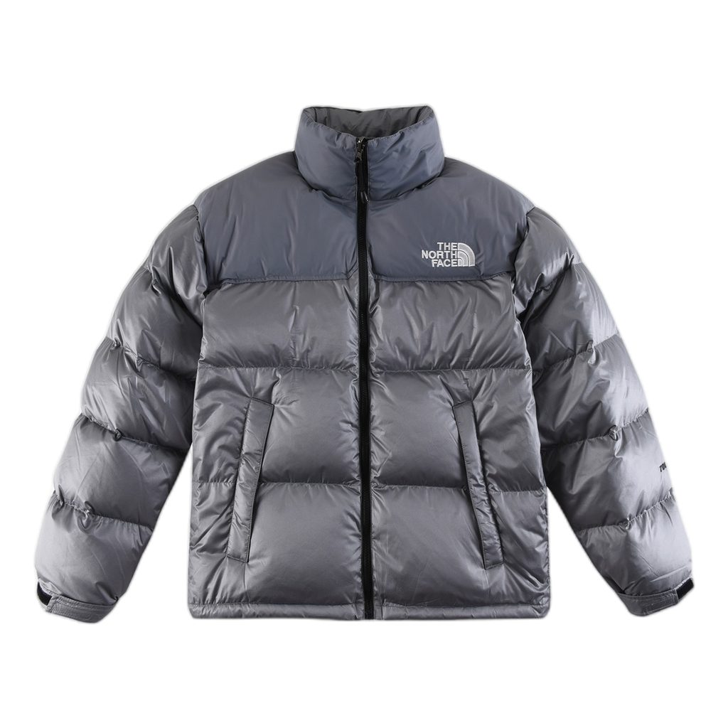 The North Face Contrast-Panel Stand-Collar Puffer Jacket – Bold Two-Tone Design
