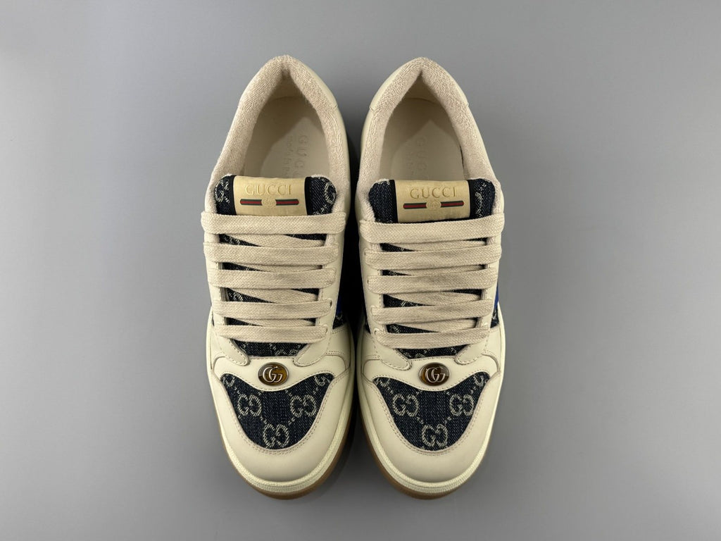 Gucci Cream Stripe Low-Top Sneakers