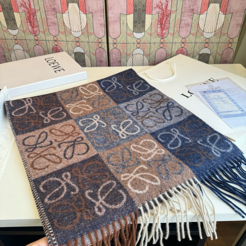 Loewe Fringed Patterned Scarf