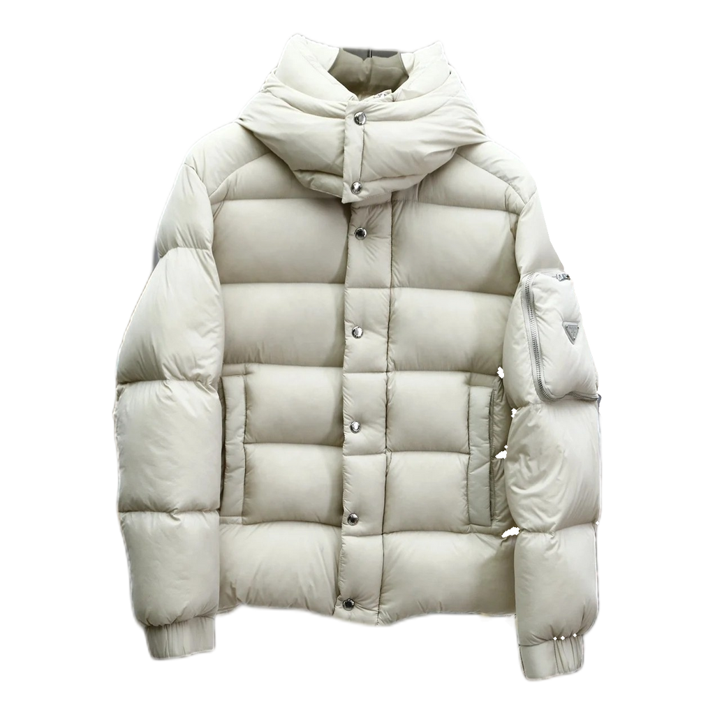 Prada Hooded Puffer Jacket – Sleeve Pouch Detail