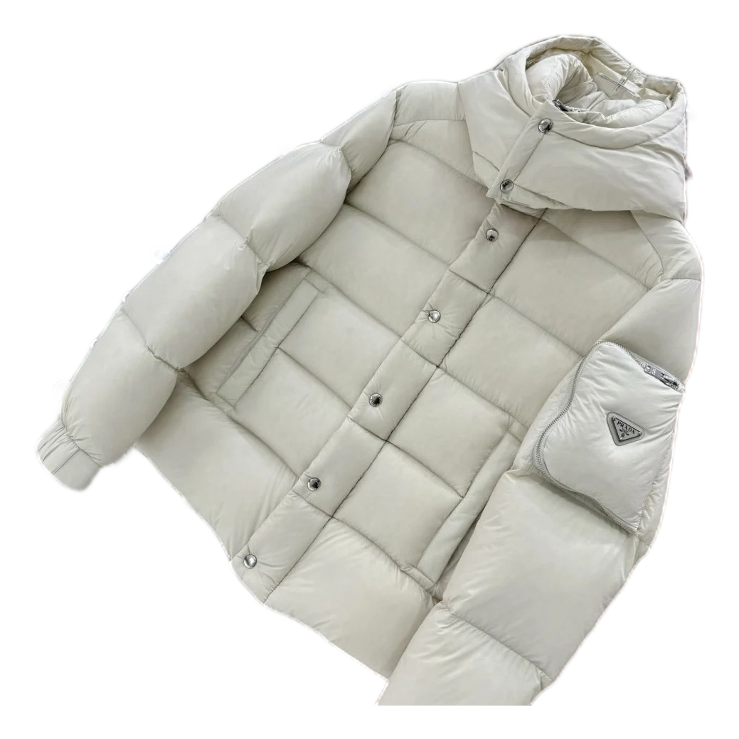 Prada Hooded Puffer Jacket – Sleeve Pouch Detail
